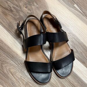 Franco Sarto Black Leather Sandals